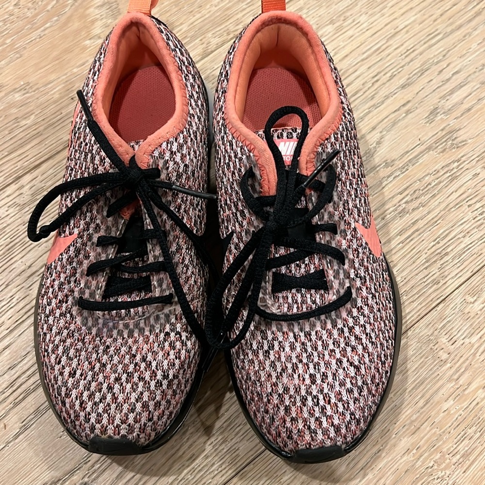 pink, black and white kids nikes